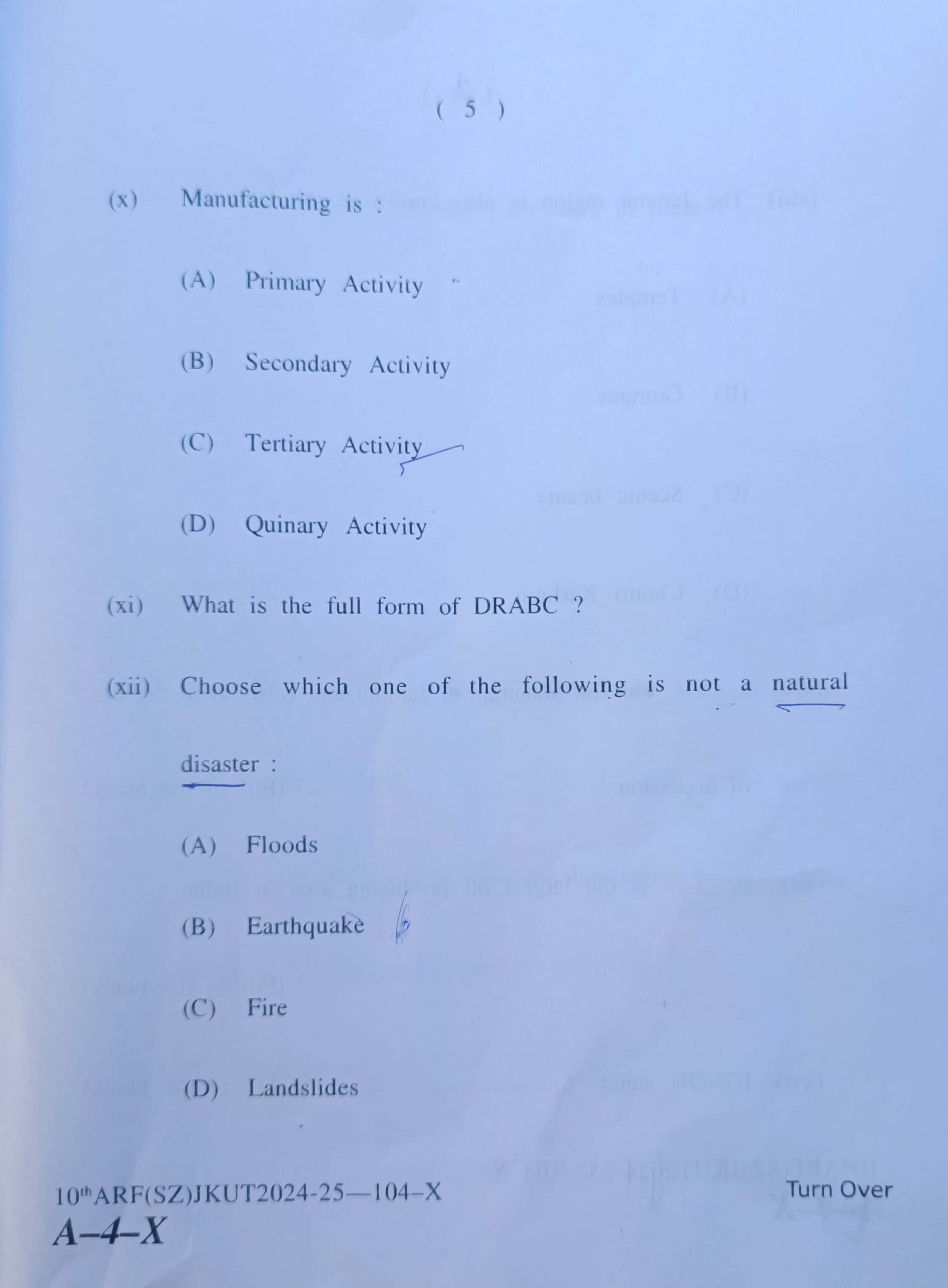 JKBOSE 10th Social Science Question Paper