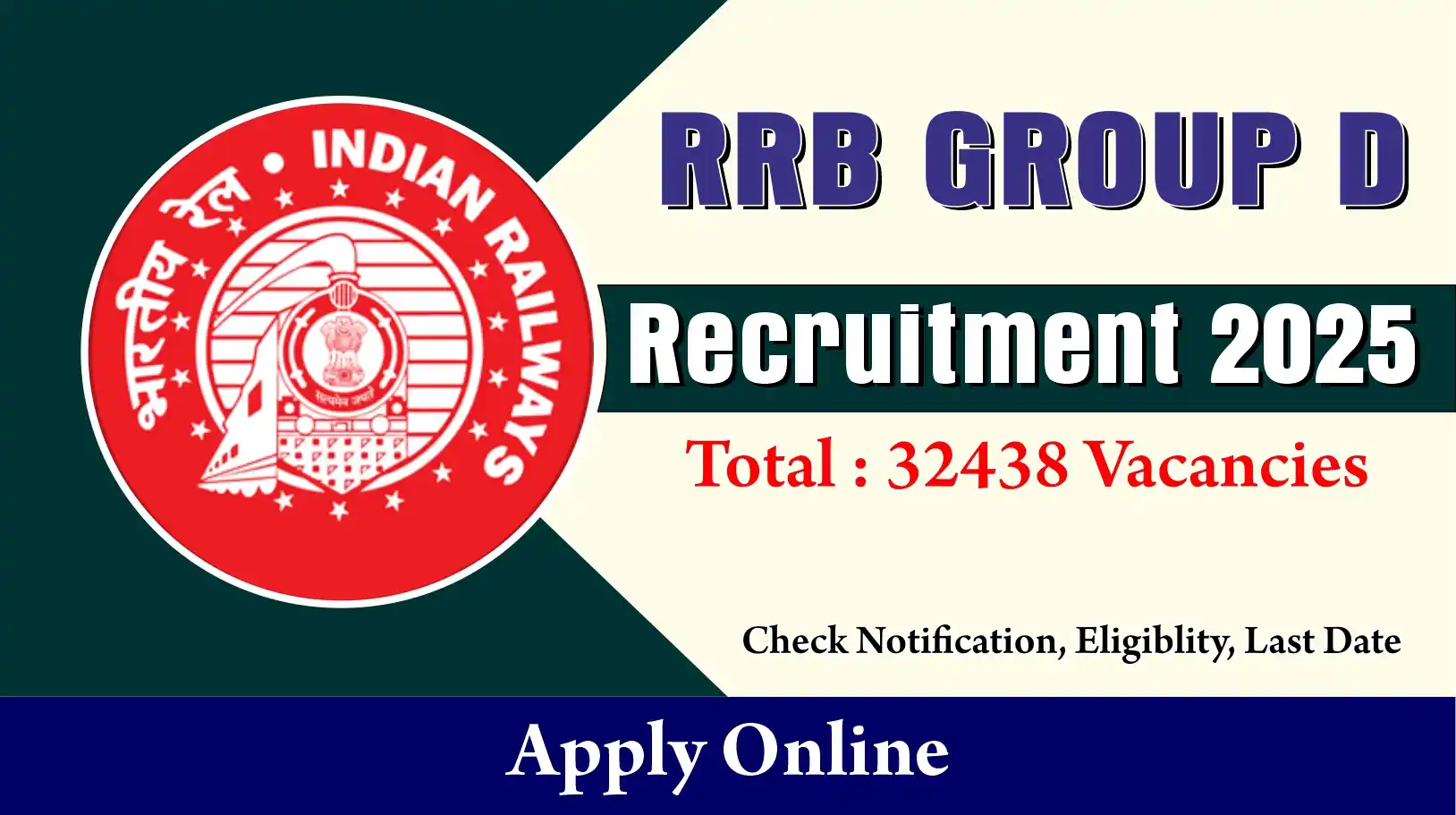 RRB Group D 2025 for 32,438 Posts